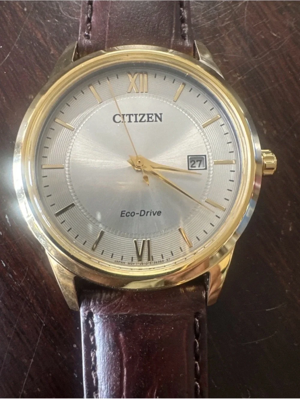 J810-S095671 CITIZEN ECO-DRIVE GOLDEN CASE MEN'S WATCH Leather Band